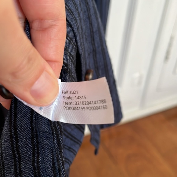 Marine Layer button up navy and blue stripe - Picture 2 of 5